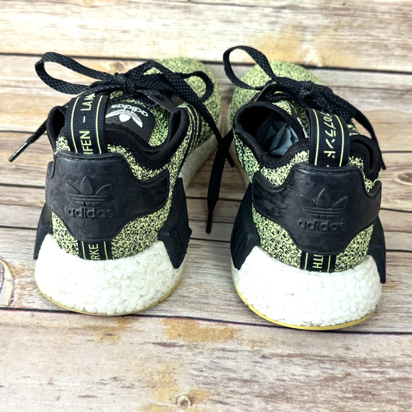 Adidas Mens NMD R1 Boost Disruptive Noise Yellow Black Running Walking Shoes 10 main image 10